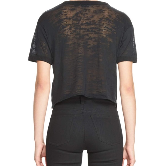 SOLD Saint Laurent Black University Crop T-Shirt - Picture 3 of 6